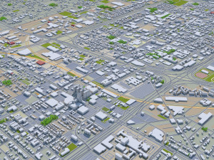 Detroit city Michigan USA 70km 3Dモデル