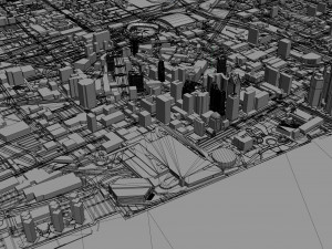 Detroit city Michigan USA 70km 3Dモデル