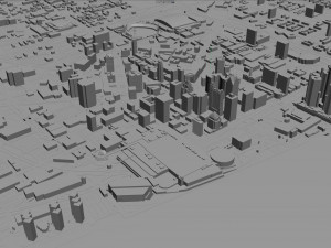 Detroit city Michigan USA 70km 3Dモデル