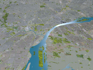 Detroit city Michigan USA 70km 3Dモデル