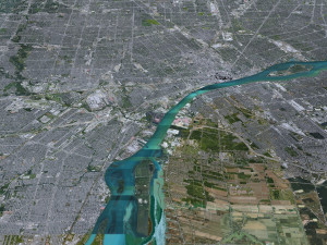 Detroit city Michigan USA 70km 3Dモデル