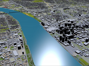 Detroit city Michigan USA 70km 3Dモデル