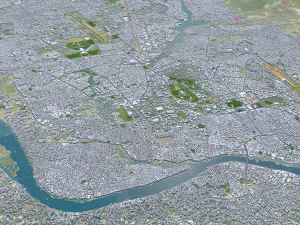 Dhaka city Bangladesh 40km 3D Model