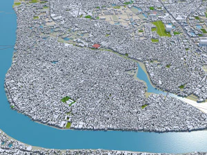 Dhaka city Bangladesh 40km 3D Model