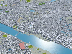 Dhaka city Bangladesh 40km 3D Model