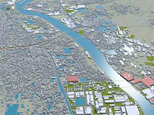 Dhaka city Bangladesh 40km 3D Model