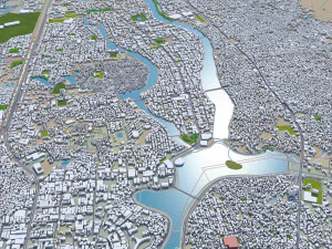 Dhaka city Bangladesh 40km 3D Model