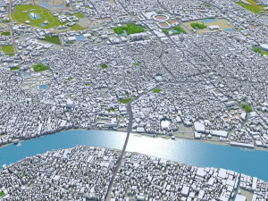 Dhaka city Bangladesh 40km 3D Model