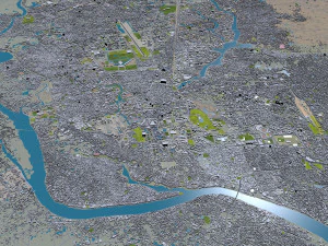 Dhaka city Bangladesh 40km 3D Model