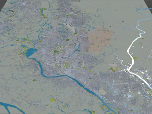 Dhaka city Bangladesh 40km 3D Model