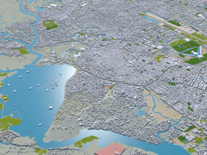 Dhaka city Bangladesh 40km Model 3D