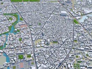 Dhaka city Bangladesh 40km 3D Model