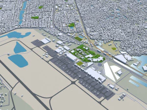 Dhaka city Bangladesh 40km 3D Model