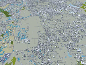 Dhaka city Bangladesh 40km 3D Model