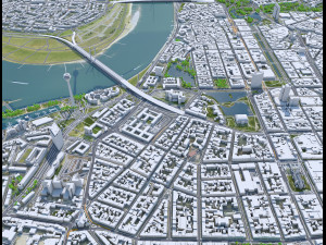 Dusseldorf city Germany 50km 3Dモデル