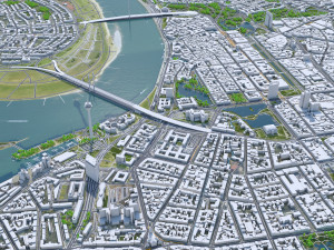 Dusseldorf city Germany 50km 3Dモデル