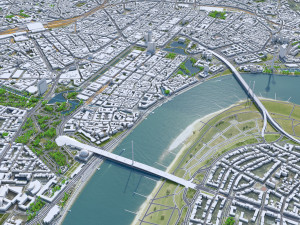 Dusseldorf city Germany 50km 3Dモデル