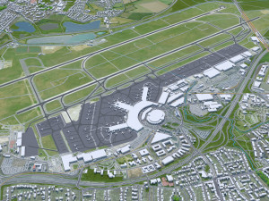 Dusseldorf city Germany 50km 3Dモデル