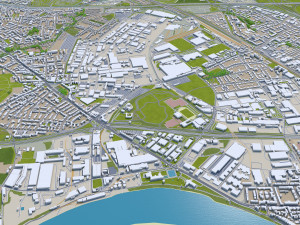 Dusseldorf city Germany 50km 3Dモデル