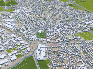 Dusseldorf city Germany 50km 3Dモデル
