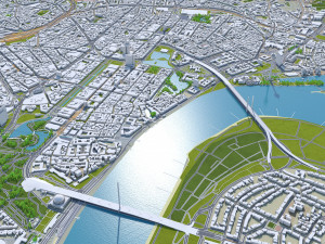 Dusseldorf city Germany 50km 3Dモデル