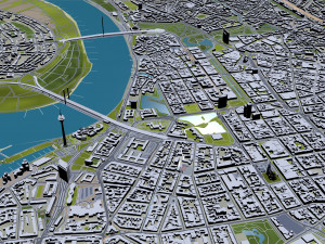Dusseldorf city Germany 50km 3Dモデル