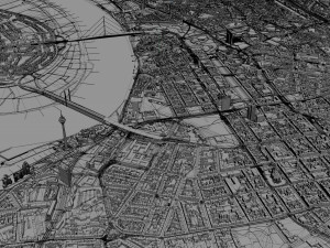 Dusseldorf city Germany 50km 3Dモデル