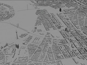 Dusseldorf city Germany 50km 3Dモデル