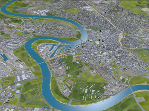 Dusseldorf city Germany 50km 3Dモデル