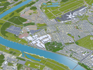Dusseldorf city Germany 50km 3Dモデル