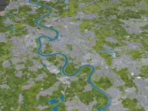 Dusseldorf city Germany 50km 3Dモデル