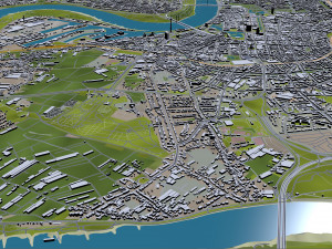 Dusseldorf city Germany 50km 3Dモデル
