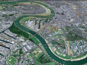 Dusseldorf city Germany 50km 3Dモデル