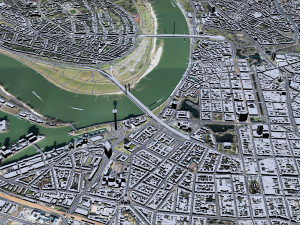 Dusseldorf city Germany 50km 3Dモデル