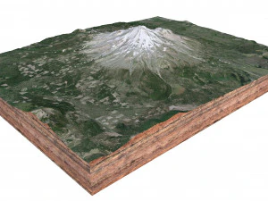 Mount Shasta California USA Terrain 3D Model