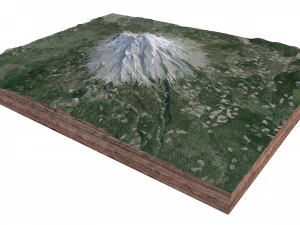 Mount Shasta California USA Terrain 3D Model