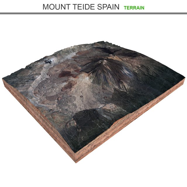 Mount Teide Spain Terrain  3D Model .c4d .max .obj .3ds .fbx .lwo .lw .lws