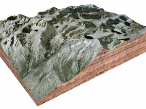 Mount Whitney California USA Terrain 3D Model