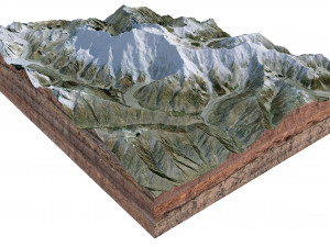 Nanga Parbat Pakistan Terrain 3D मॉडल