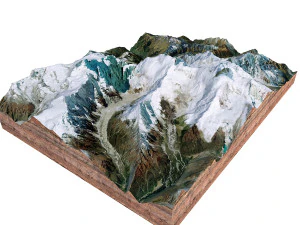 Ngadi Chuli Dağı Nepal Arazisi 3D Model