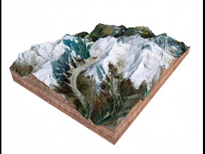 Ngadi Chuli Mountain Nepal Terrain 3D Model