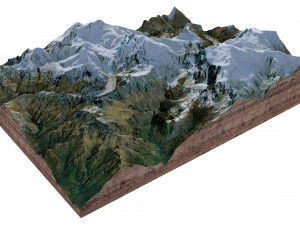 Ngadi Chuli Mountain Nepal Terrain 3D मॉडल