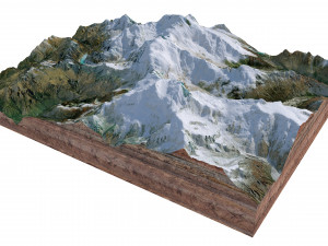 Ngadi Chuli Mountain Nepal Terrain 3D मॉडल