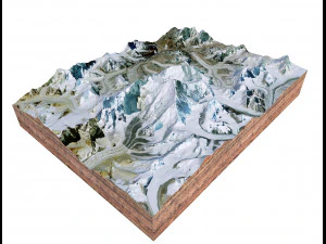 Nuptse Mountain Nepal Terrain 3D Model