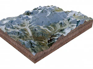 Nuptse Mountain Nepal Terrain 3D Model