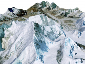 Nuptse Mountain Nepal Terrain 3D Модель