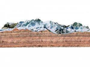 Nuptse Mountain Nepal Terrain 3D Model