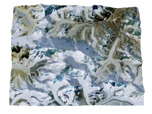 Nuptse Mountain Nepal Terrain 3D Модель