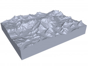 Nuptse Mountain Nepal Terrain 3D Модель
