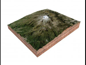 Pico de Orizaba Estratovolc&aacute;n M&eacute;xico Terreno Modelo 3D